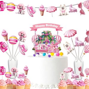 Juego de decoración de fiesta de cumpleaños de muñeca rosa encantadora abraza el estilo glamoroso y celebra con esplendor mágico Juego de decoración de fiesta de cumpleaños de muñeca rosa encantadora abraza el estilo glamoroso y celebra con esplendor mágico