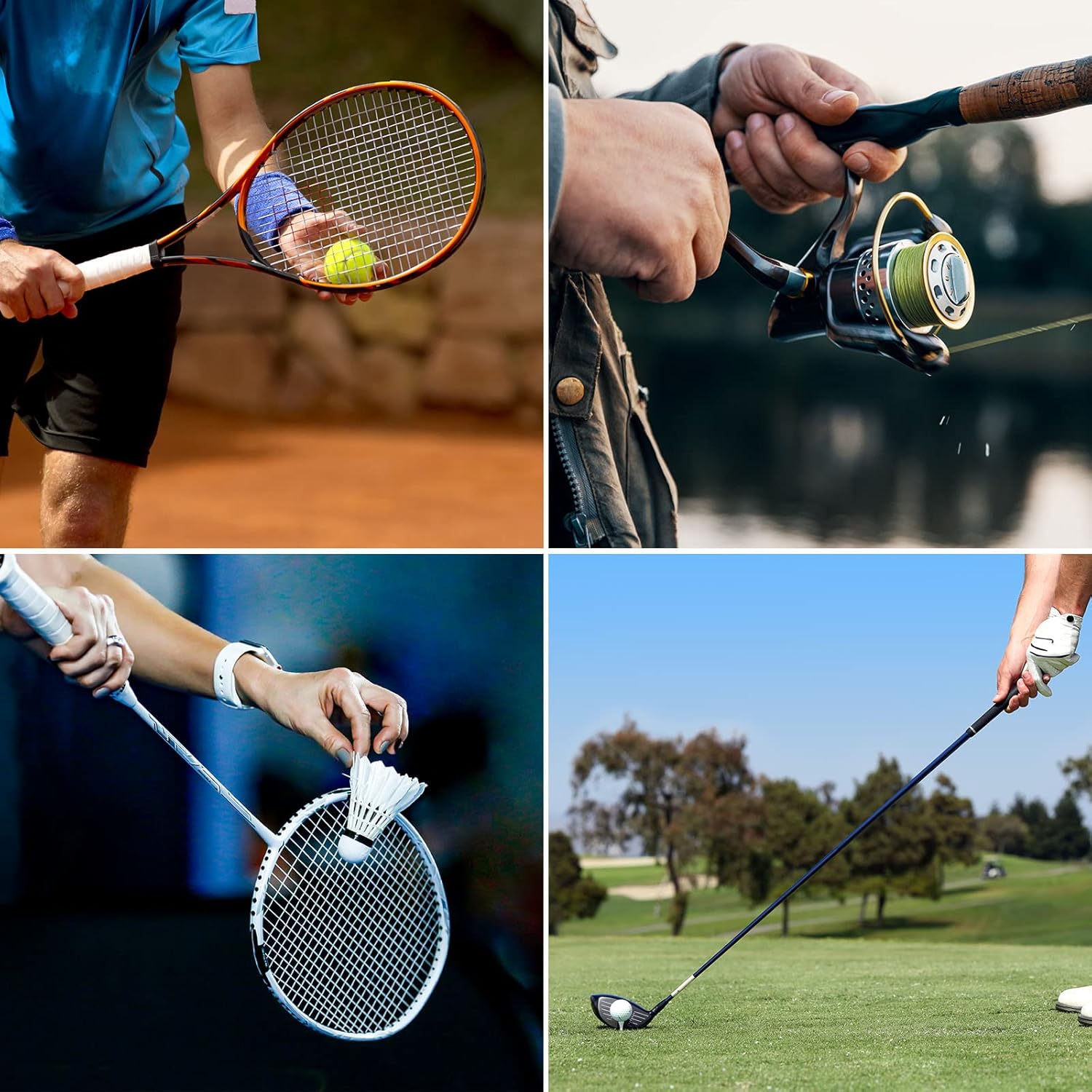 PATIKIL Cinta de agarre para raqueta de poliuretano, antideslizante, absorbe el sudor, para caña de pescar de bádminton de tenis, bádminton