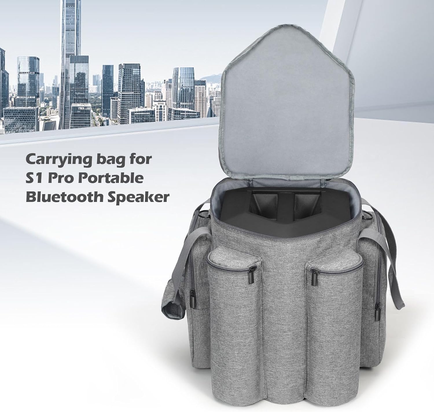 Funda de transporte portátil compatible con altavoz Bluetooth portátil Bose S1 Pro (gris)