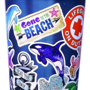 Spoontiques – Vasos de acero inoxidable – Vaso aislado de doble pared de 24 oz con forro acrílico libre de BPA – Tapa de bloqueo giratorio con Spoontiques – Vasos de acero inoxidable – Vaso aislado de doble pared de 24 oz con forro acrílico libre de BPA – Tapa de bloqueo giratorio con