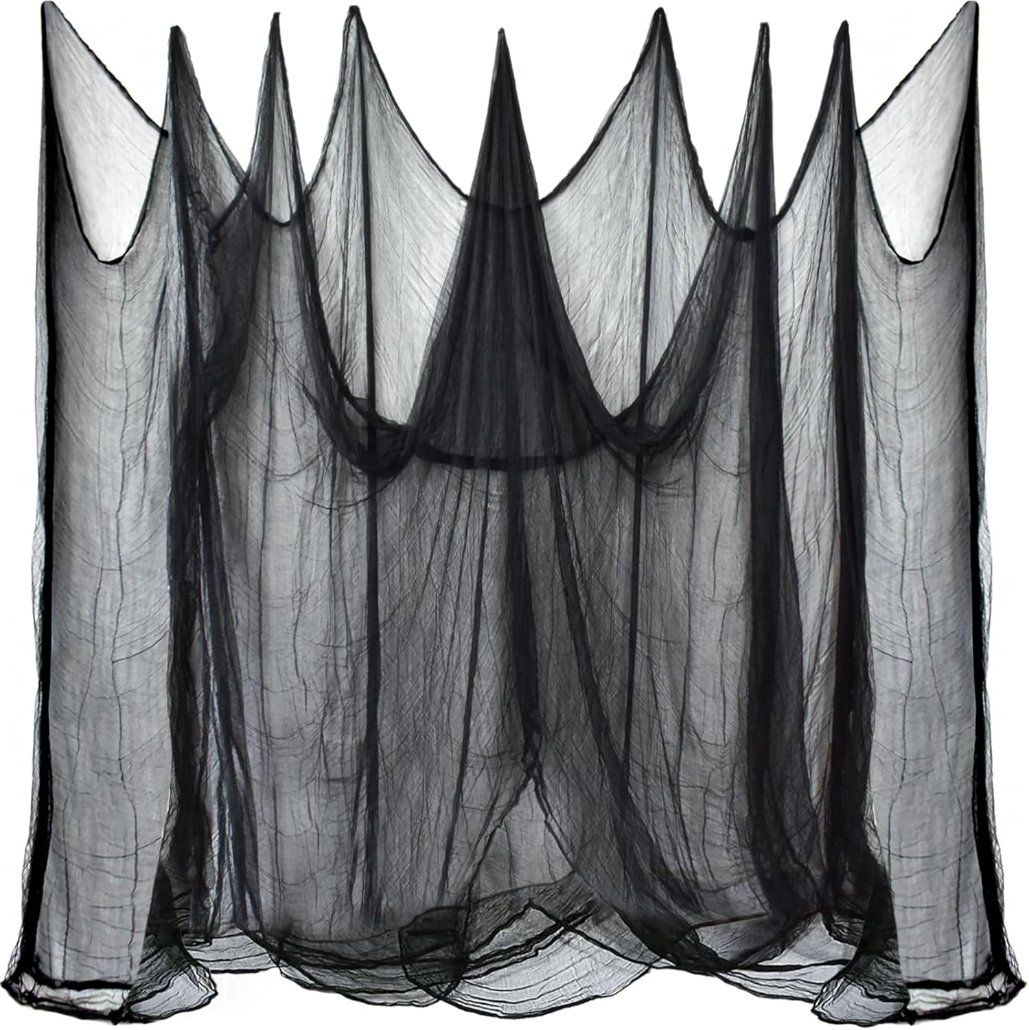 ZeeDix Tela espeluznante negra de Halloween de 85 x 600 pulgadas, tela gigante de Halloween para decoración del hogar, tela de gasa espeluznante
