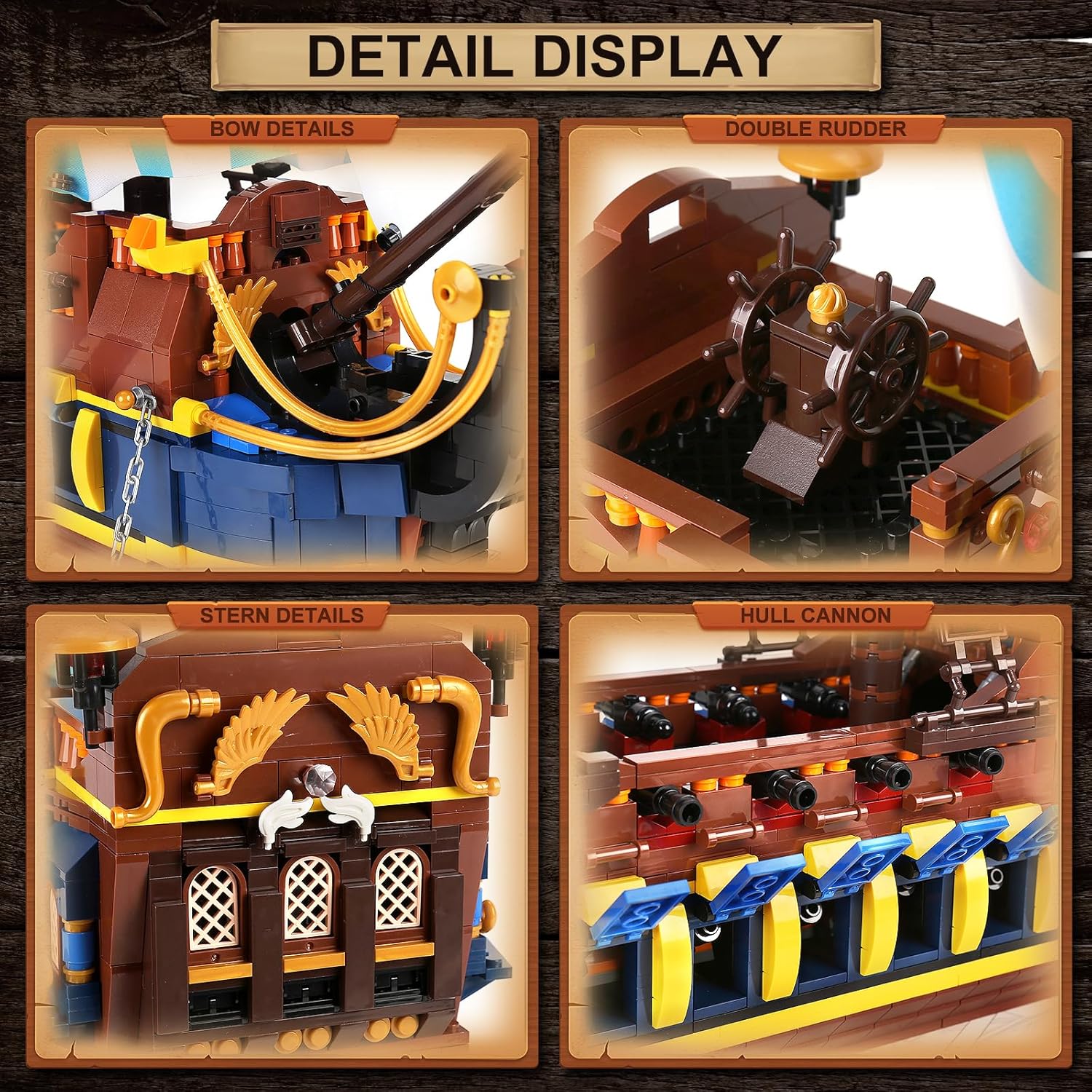 YESHIN Kit de bloques de construcción modelo de barco piratas, MOC Sailboat Model Construction Set to Build, regalo para niños de 8 años + + adultos