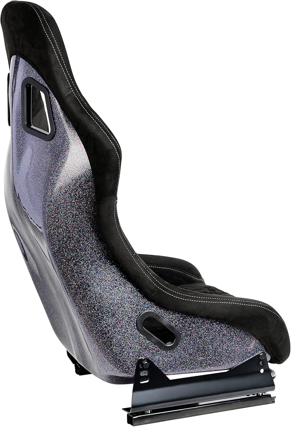 Tamaño M Pieza de Universal Plata Glitter Fibra de Vidrio Racing Cubo Asiento Completo Negro Gamuza Cubierta de Diamante Blanco Puntada Frontal Con