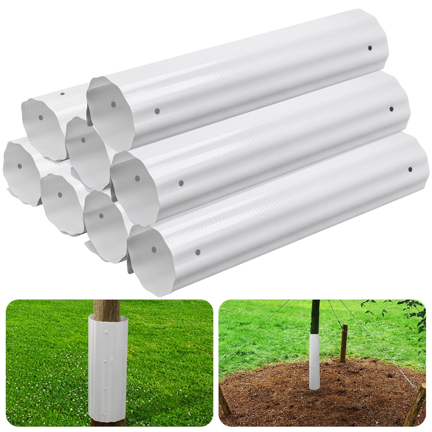 8 protectores de árboles expandibles, protector flexible de corteza de árbol, tubos protectores de troncos de árboles, envolturas para proteger