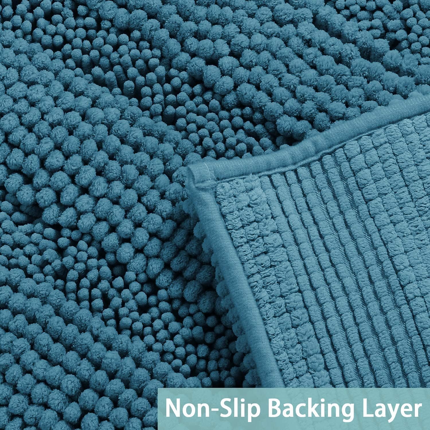 Juego de tapetes para baño de felpilla antideslizantes para baño, tapetes peludos súper absorbentes para bañera, regadera, inodoro, alfombra de baño