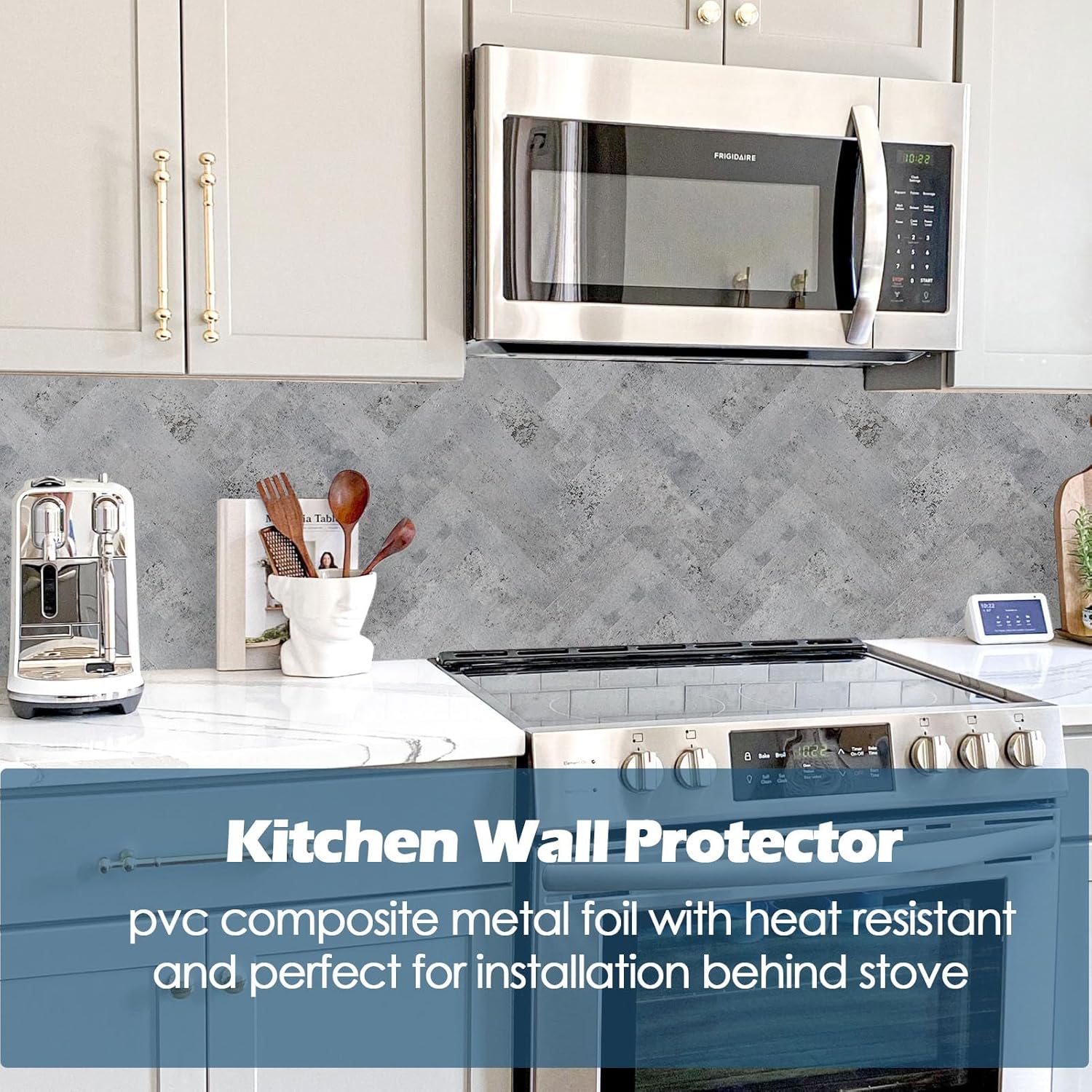 Yipscazo Azulejos gruesos de 10 hojas de espiga para despegar y pegar, azulejos de pared de cemento gris de PVC 3D de 12 x 12 pulgadas para