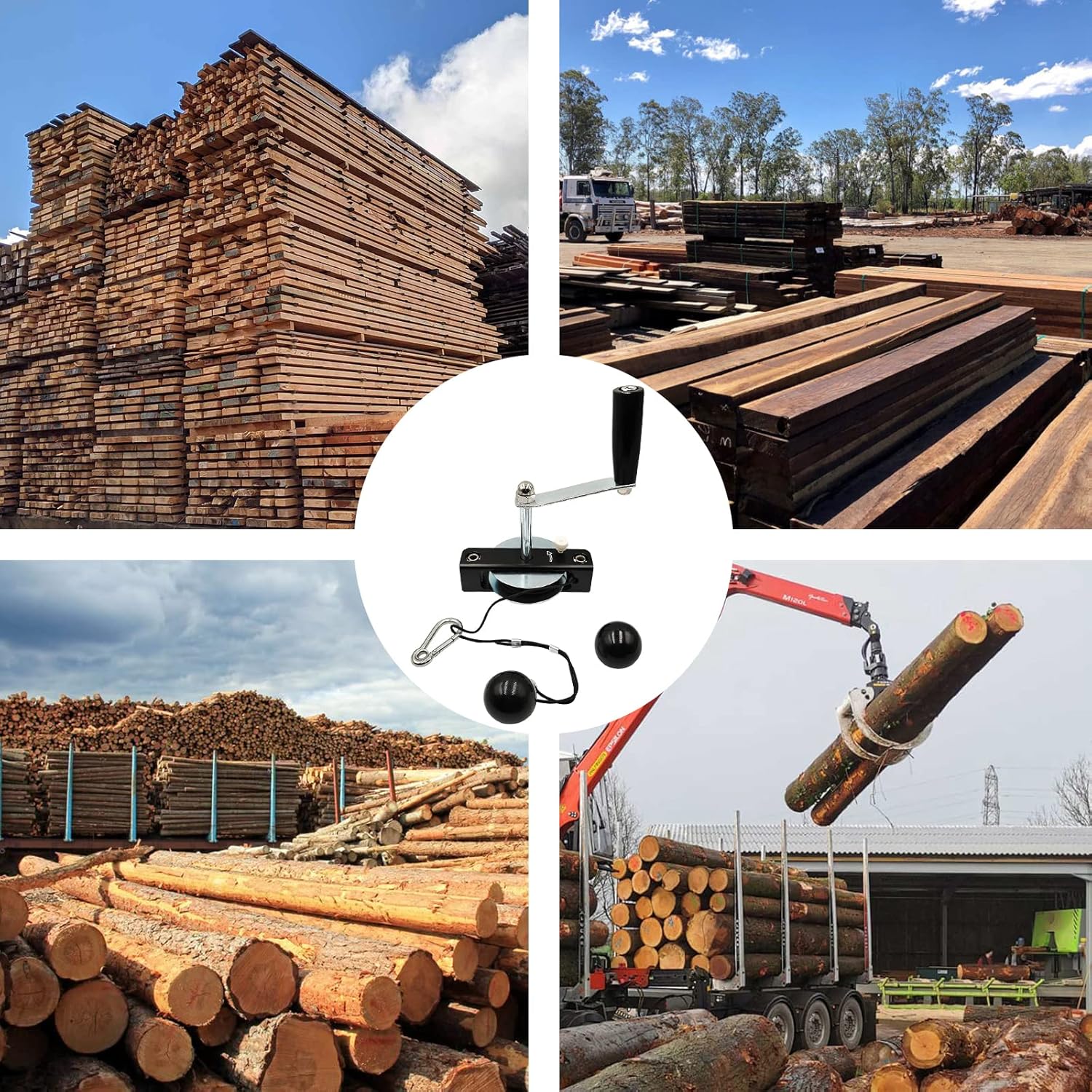 BotaBay Equipo de cabrestante de molino de motosierra mejorado con brazo de palanca de cabrestante, kit de fresado de madera para fresado de sierra