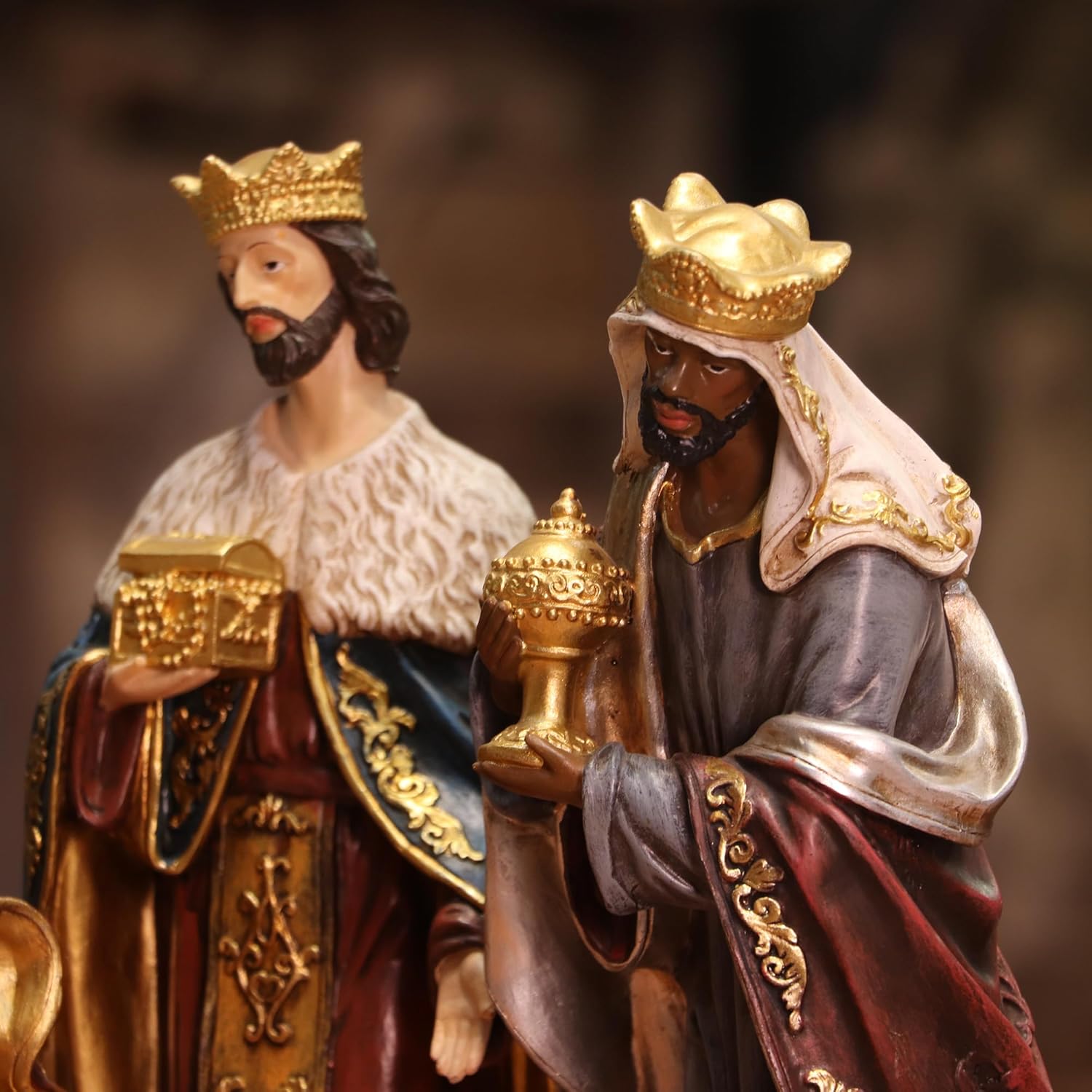 Zayton Nativity Set de Navidad para interiores, 11 piezas de 8 pulgadas, estatua de escena de Jesús, pesebre, adorno para cuna, regalo de Navidad,