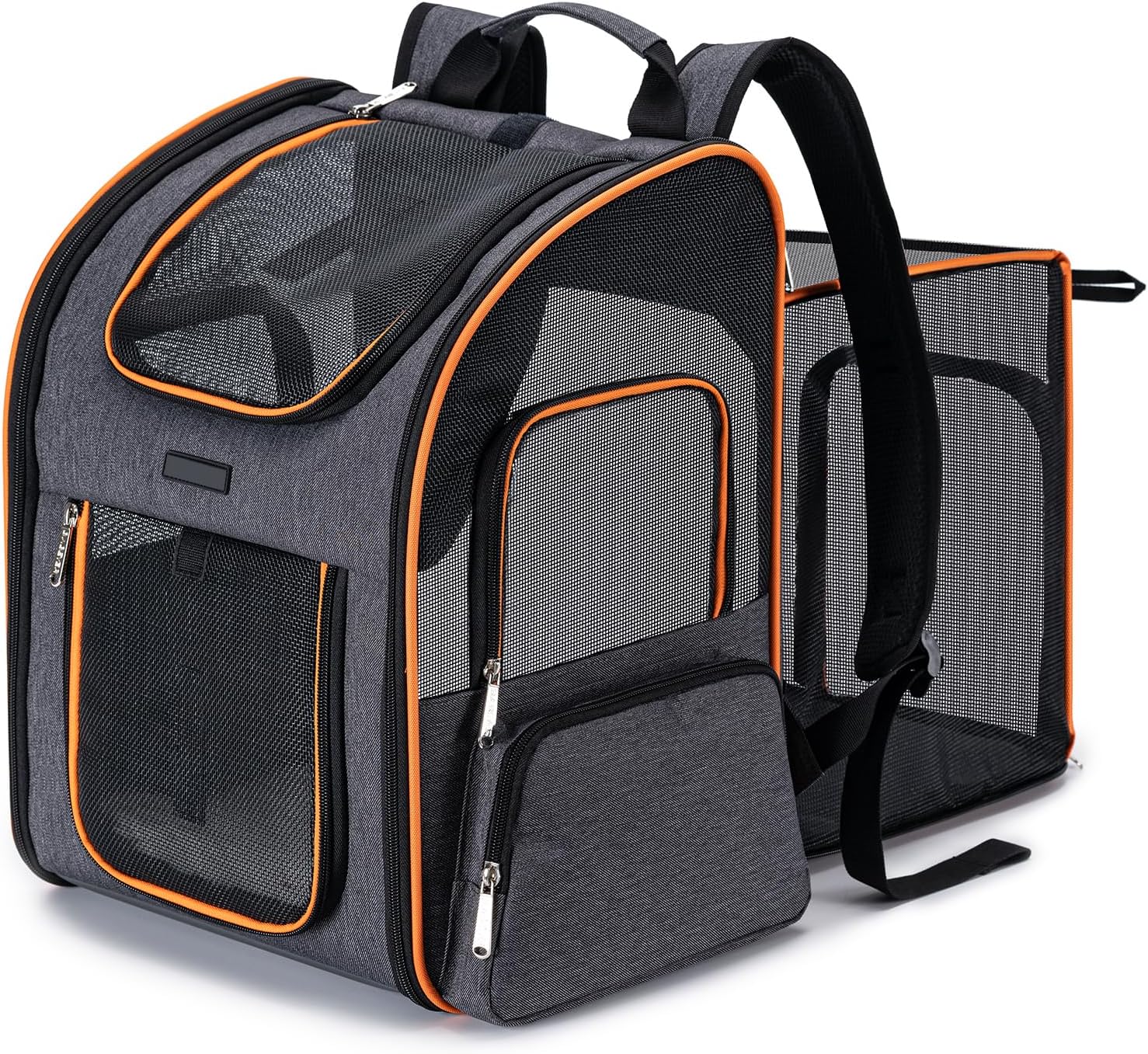 Mochila transportadora para gatos, mochila para perros pequeños, medianos y gatos, mochila expandible aprobada por aerolíneas para perros pequeños,
