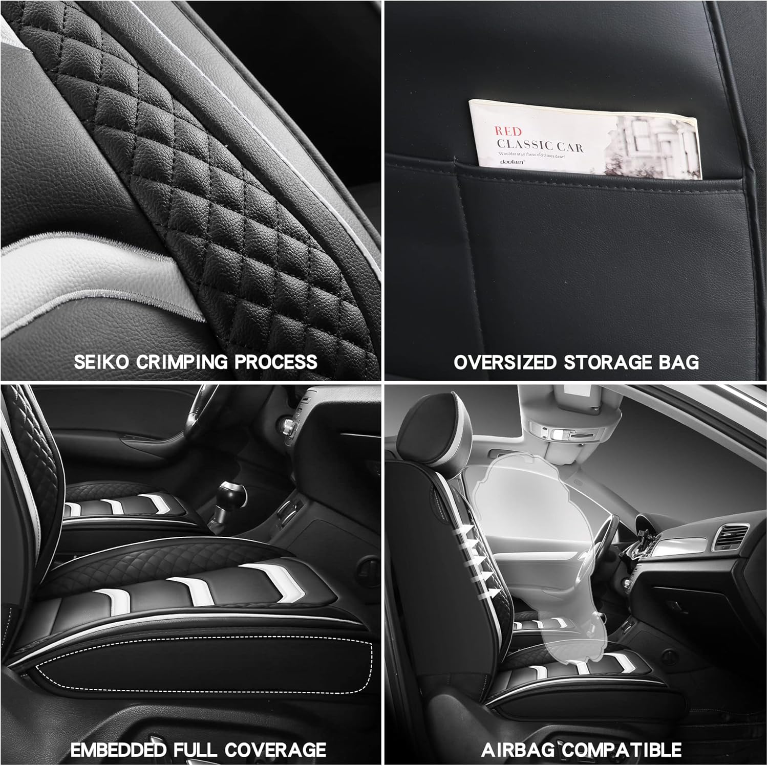 YD A02 – Fundas de cuero para asiento de automóvil, fundas de asiento para automóviles y SUV, funda universal transpirable para asiento de