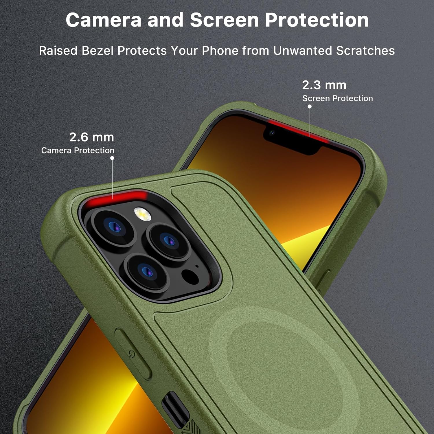 MYBAT PRO Maverick Series – Funda para iPhone 13 Pro con funda de clip para cinturón, con protector de pantalla, anticaídas, a prueba de golpes, con