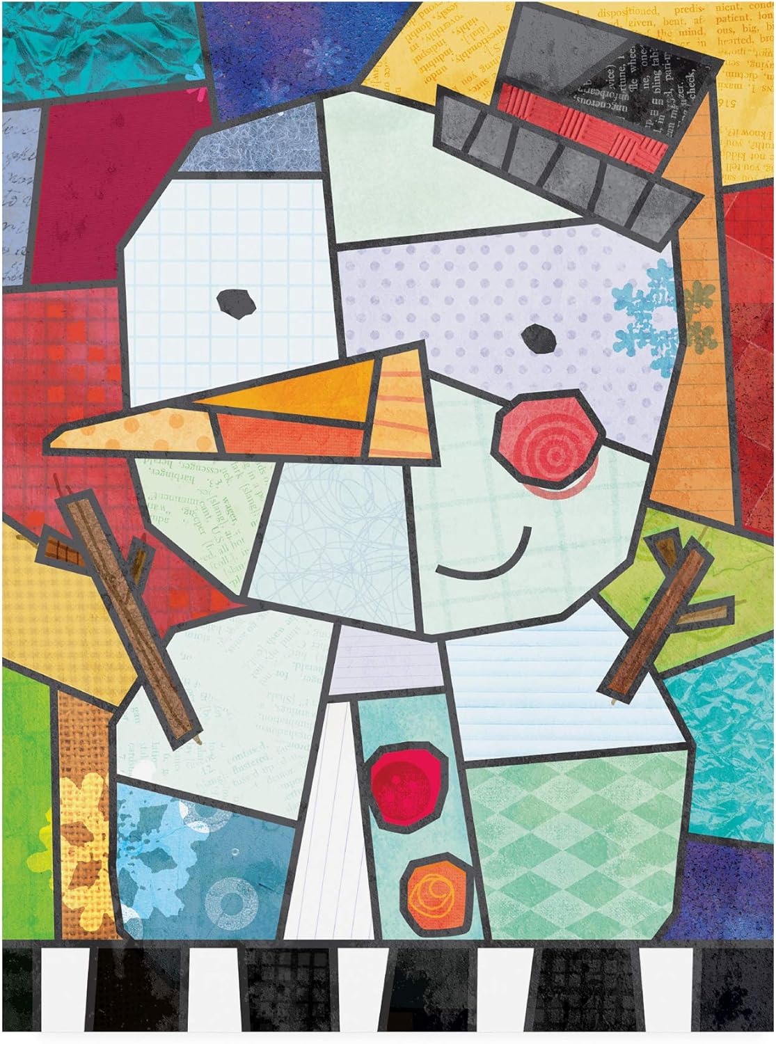 Trademark Fine Art, Muñeco de nieve de vidrieras de 14×19 de Holli Conger
