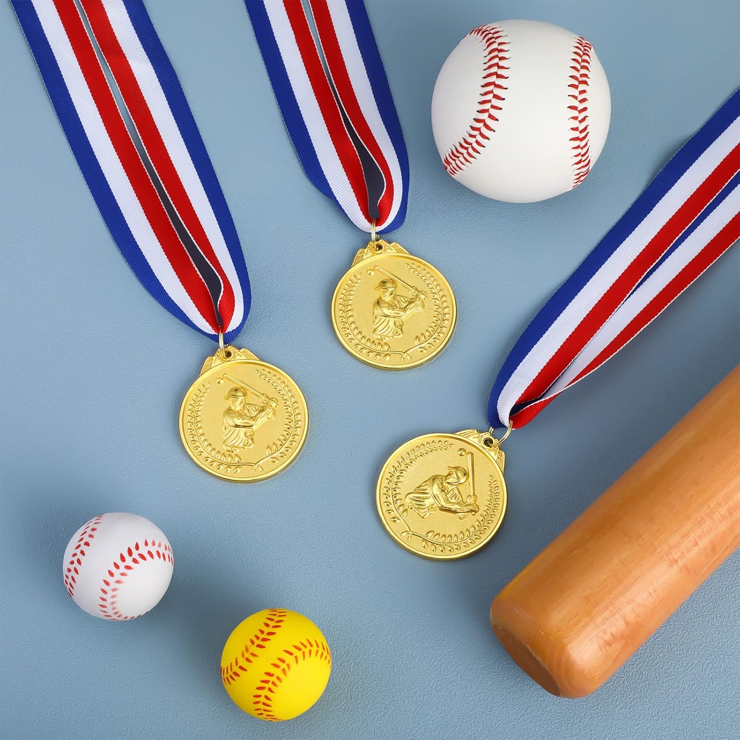 Henoyso 24 medallas de premio de béisbol para niños, medallas de oro de béisbol, medallas de premio, premios de béisbol de aleación de zinc, premios