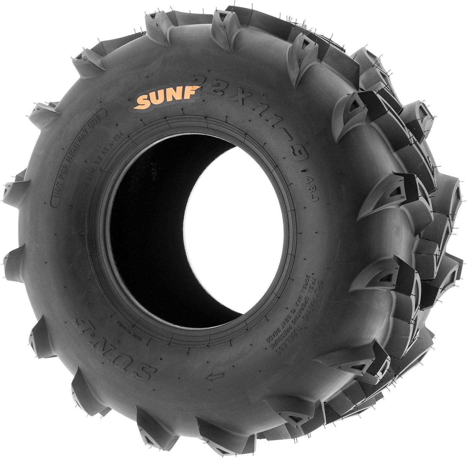 SunF A024 22×11-9 ATV UTV – Juego de 2 neumáticos para barro y sendero, 6-PR, banda de rodadura direccional profunda