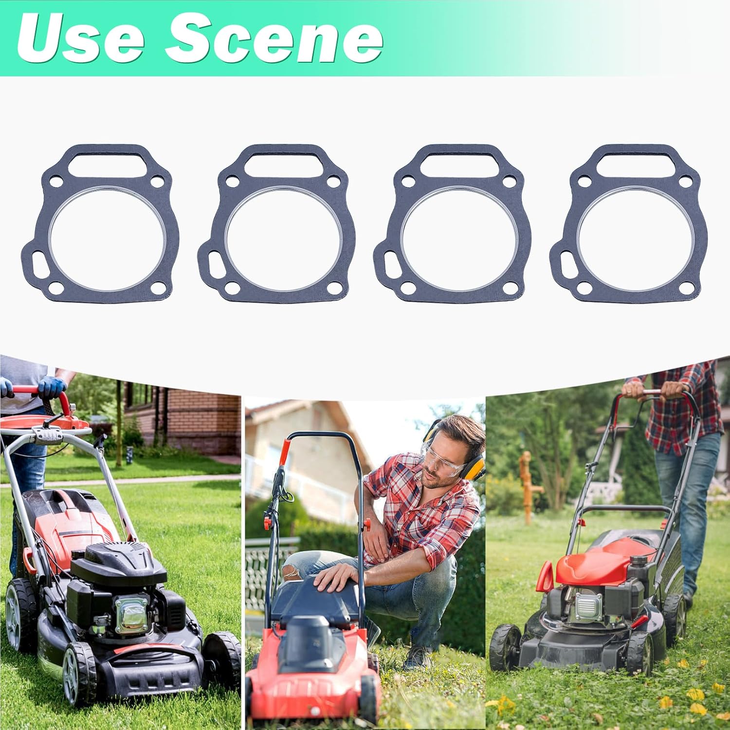 Adefol Motor Motor 4pcs Junta de culata para Hond GX390 13HP GX 390 12251-ZF6-W00 Piezas de repuesto para cortacésped