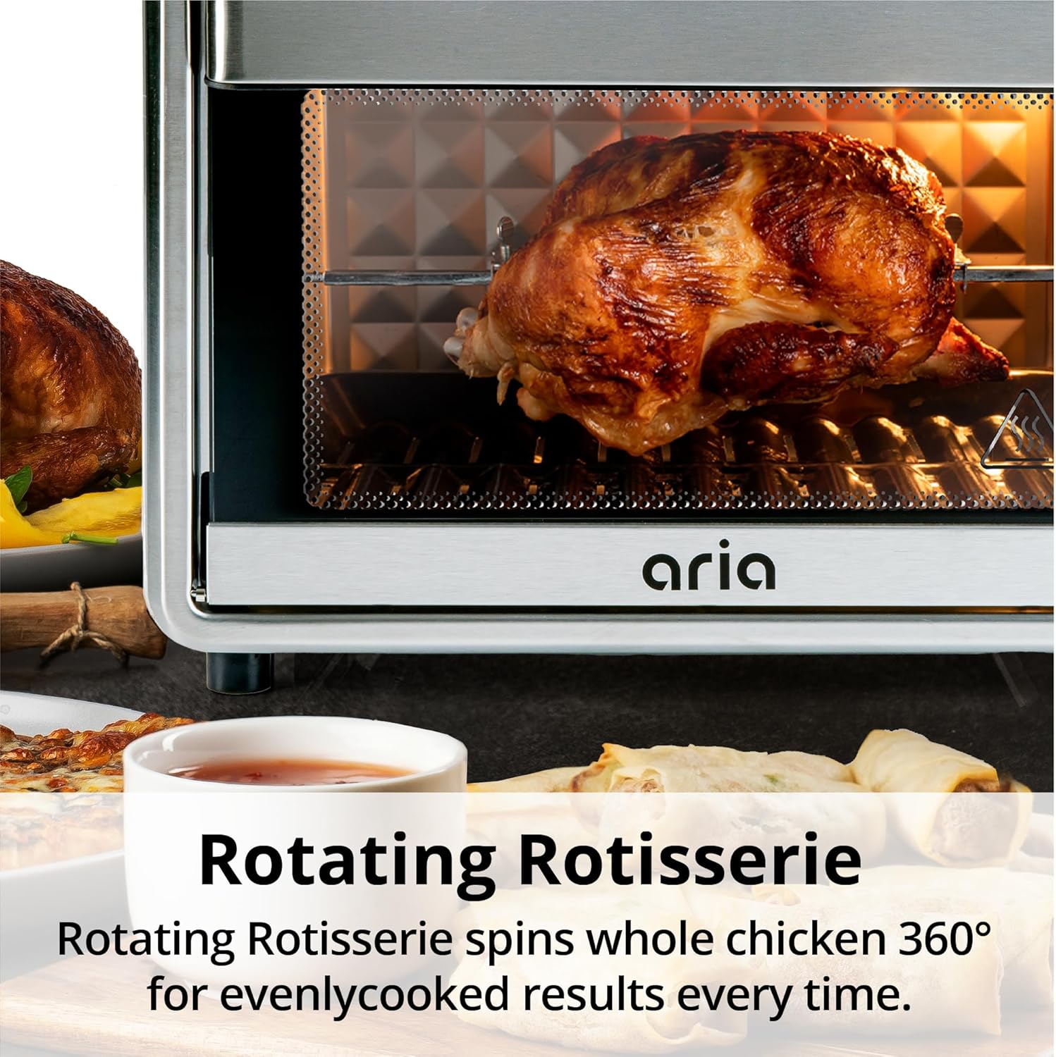 Ariawave – Mini freidora de aire y horno tostador de 16 cuartos de galón, multifuncional con 15 ajustes preestablecidos, freír, hornear, asar,