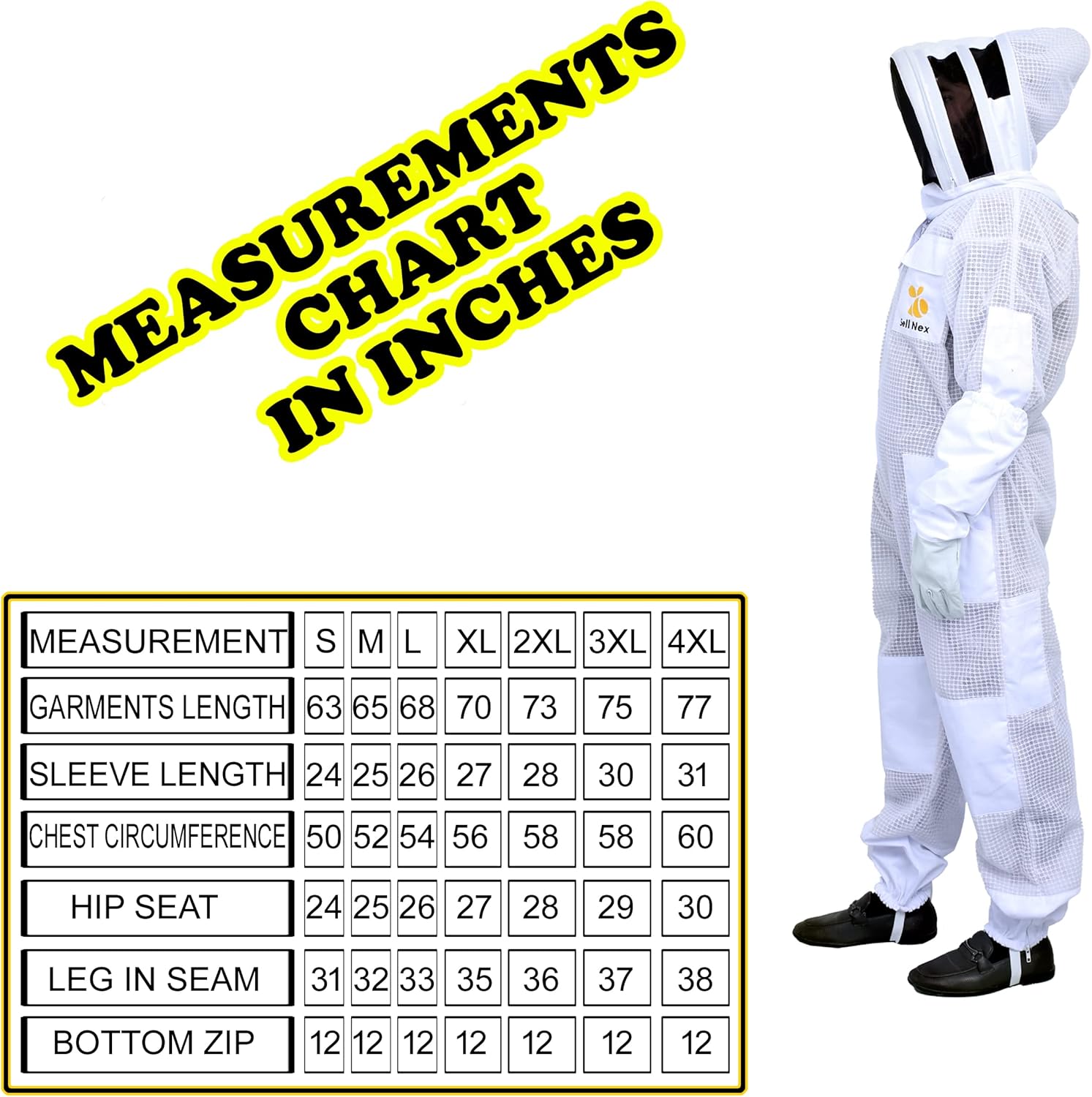 Sell Nex – Traje de abeja profesional de 3 capas ventilado para apicultor, traje de apicultura, traje a prueba de picaduras de abeja, con velo de