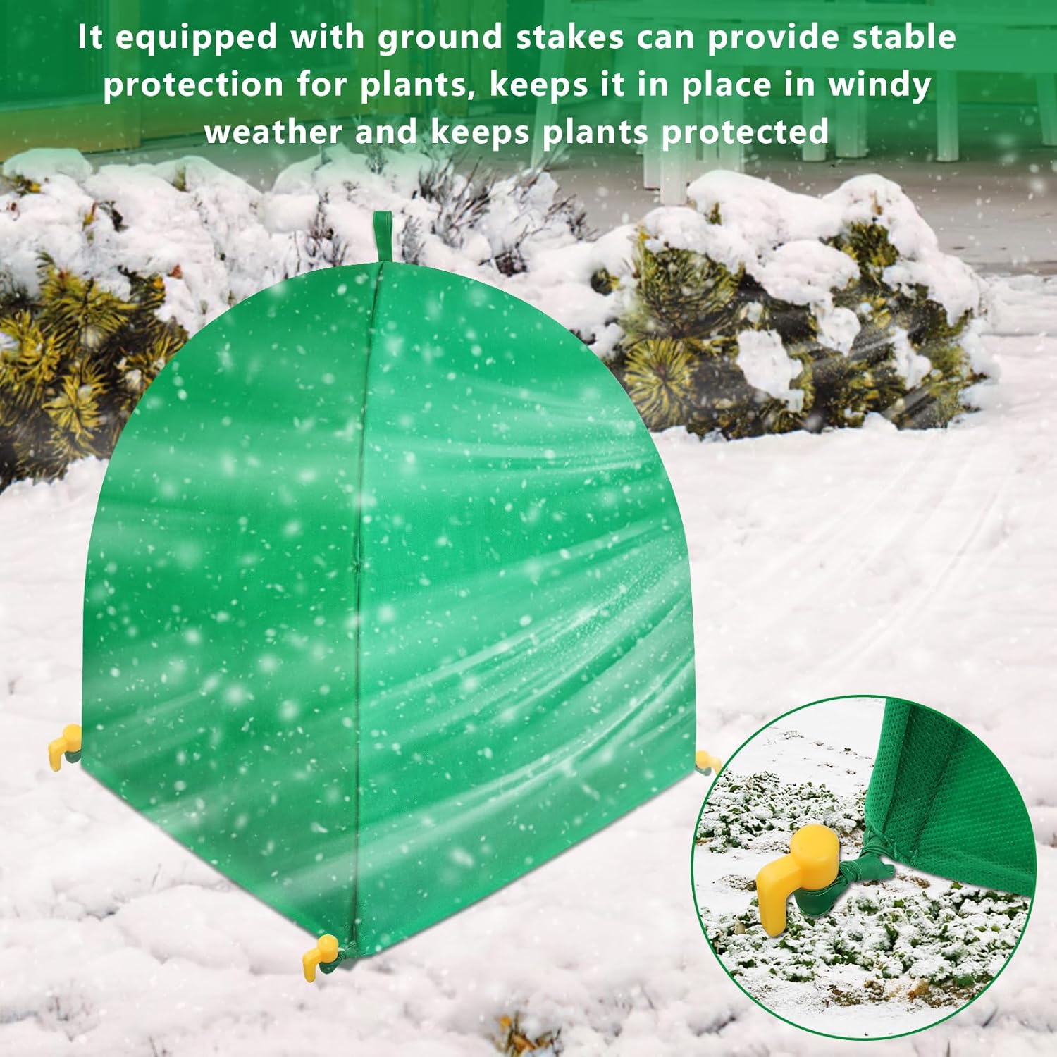 Paquete de 2 cubiertas de invierno para plantas de invierno, protección contra la congelación, protección contra heladas de invierno para plantas en