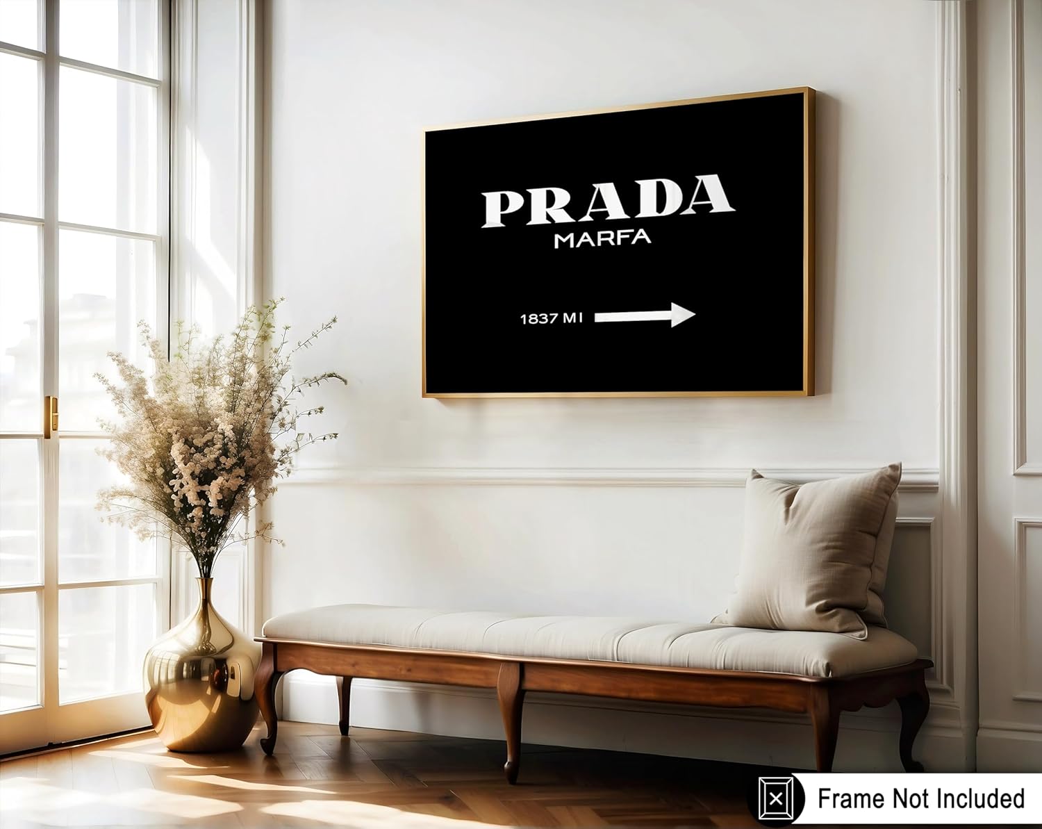 Poster Master Póster de Prada  Impresión de signo Prada  Arte de moda  Regalo glamoroso para ella, mujeres, amantes de la moda  Decoración