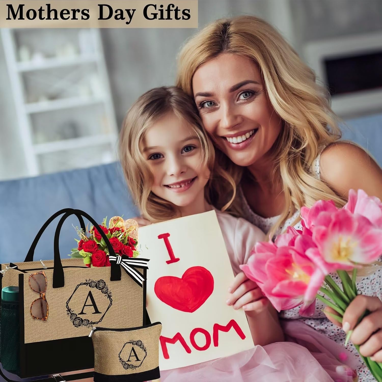 Regalos para mujeres  Regalos para el día de la madre, regalos de graduación, regalos de agradecimiento para profesores, bolsa de yute inicial y