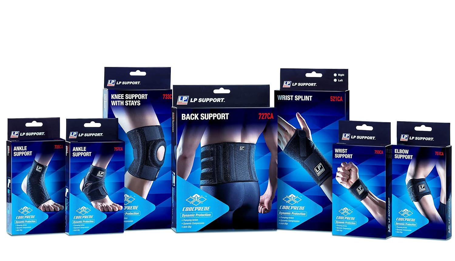 LP SUPPORT 757CA Extreme Tobillera – Soporte y compresión para tobillos débiles o lesionados – Cierre de velcro (negro, tamaño libre)