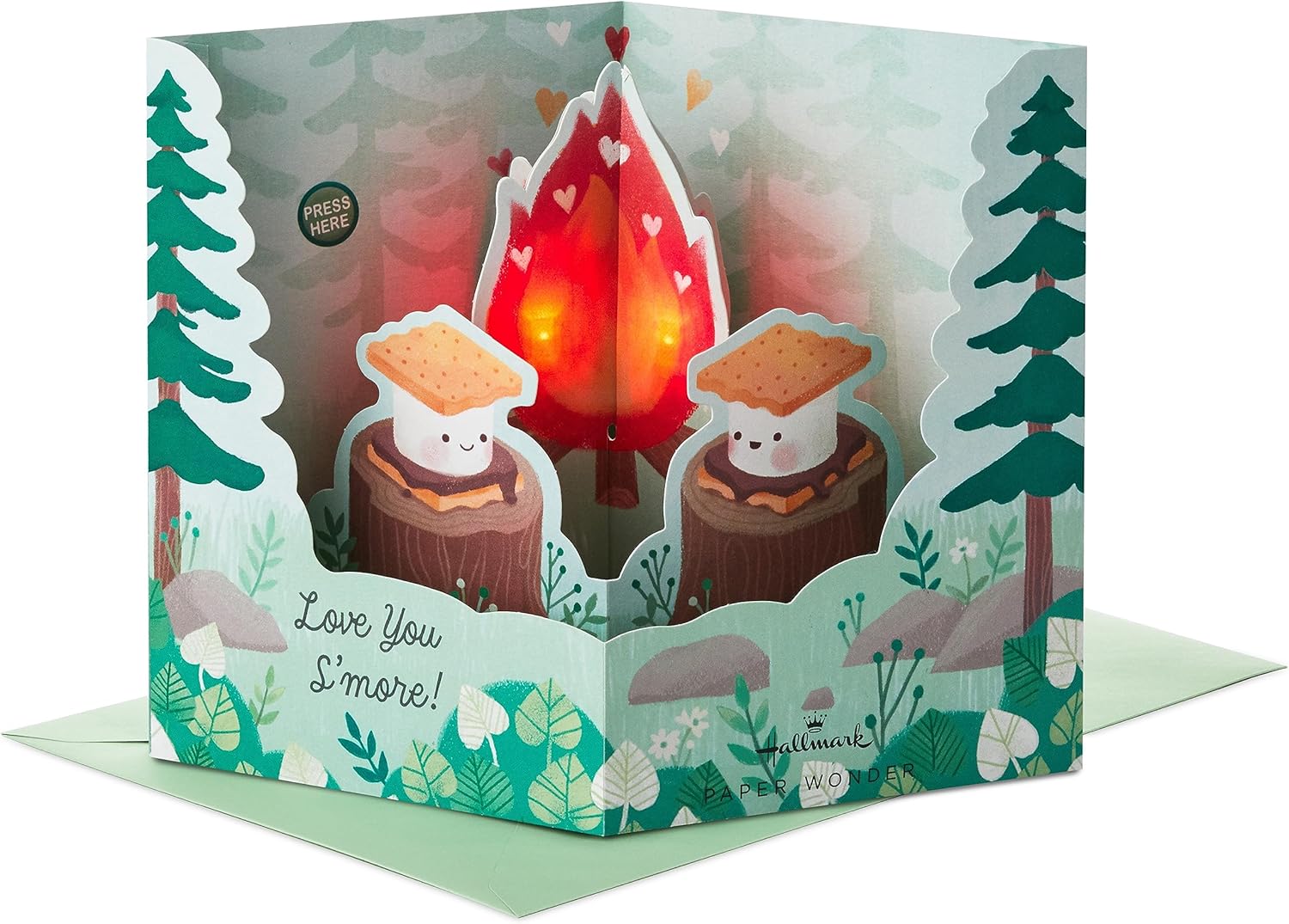 Hallmark Paper Wonder – Tarjeta de aniversario musical emergente, tarjeta de amor (S’mores)