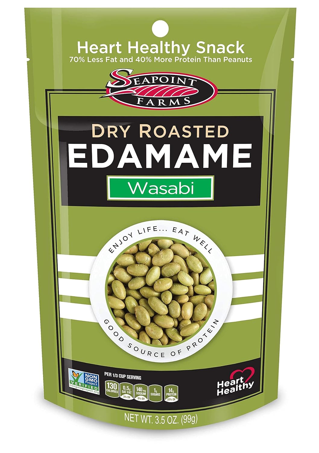 Seapoint Farms – Edamame asado seco, bocadillo sin gluten, 4 onzas