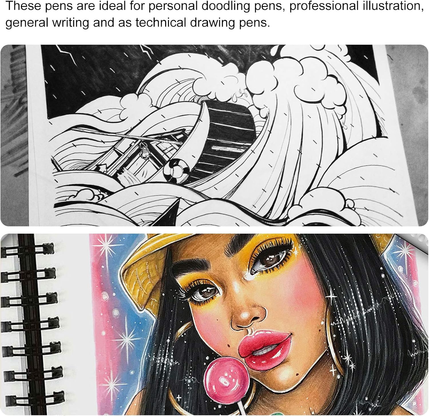 L’ÉMOUCHET Rotuladores gemelos de 24 colores con doble punta de animación artística con estuche de transporte para bocetos, colorear, pintura,