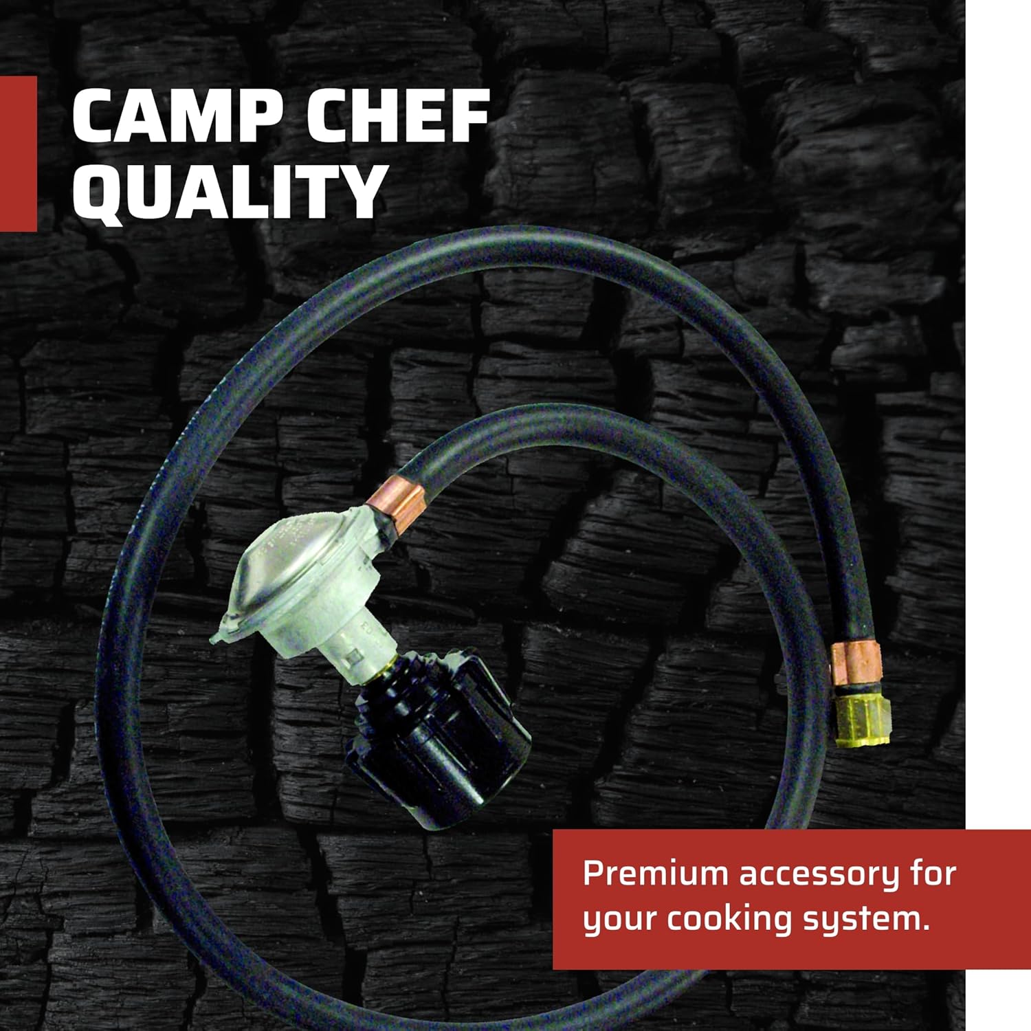 Camp Chef Juego de manguera reguladora – Pieza de estufa de manguera de propano – Conector de tanque de propano estándar – MIP de 38″ con rosca de
