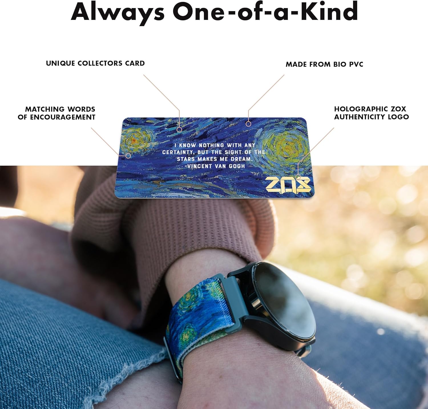 ZOX Correa para reloj inteligente Android  Banda elástica con afirmaciones motivacionales y hermosas obras de arte  Regalos para hombres, mujeres y