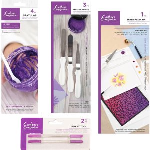 Crafter’s Companion, Juego de cuchillos de paleta de 3 piezas, juego de espátulas de 4 piezas, herramienta Pokey de 2 piezas, alfombrilla de medios Crafter’s Companion, Juego de cuchillos de paleta de 3 piezas, juego de espátulas de 4 piezas, herramienta Pokey de 2 piezas, alfombrilla de medios