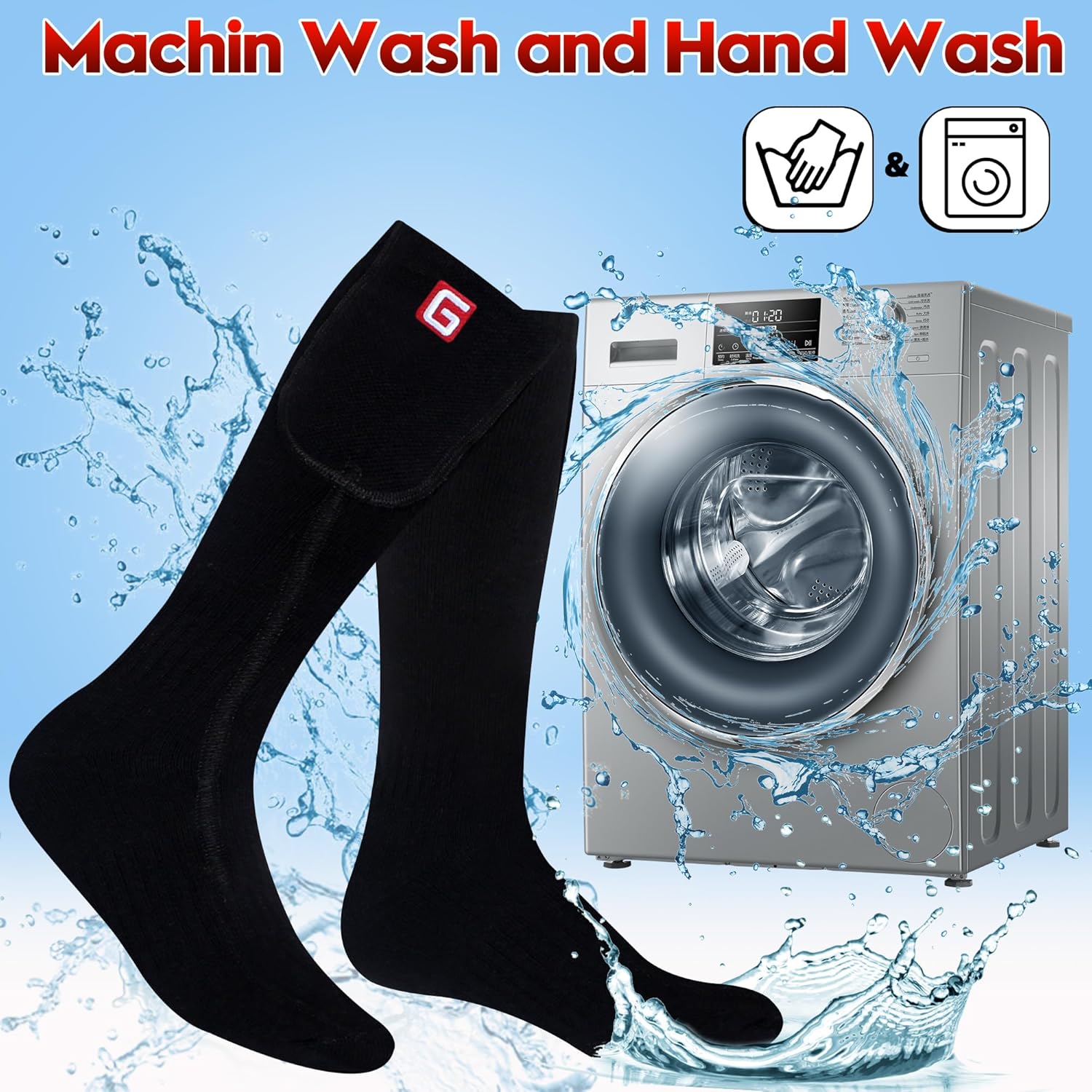Calcetines calefactables para hombres y mujeres, calcetines eléctricos recargables con pilas, térmicos, cálidos, de invierno, lavables, para