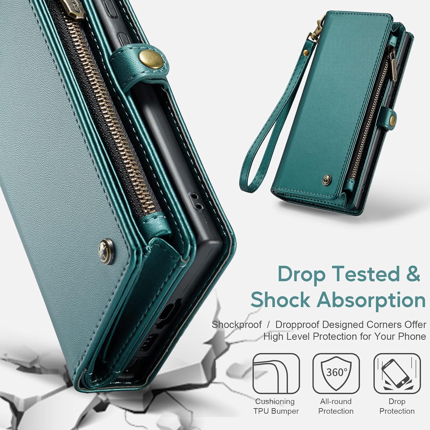 ASAPDOS Funda para Samsung Galaxy A42 5G, correa de piel sintética retro con cierre magnético, bloqueo RFID, tarjetero y función atril para hombres