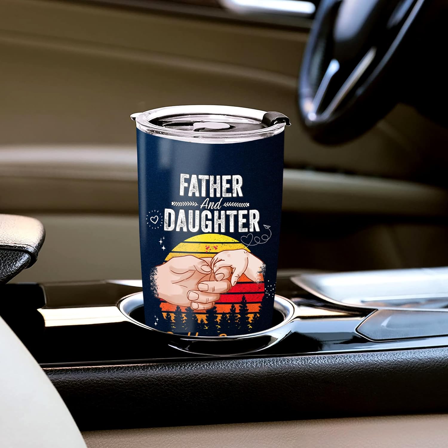 WAZONE Vaso de café personalizado para papá, 20 onzas, 30 onzas, padre e hija, mejores amigos para la vida, taza de viaje de acero inoxidable de