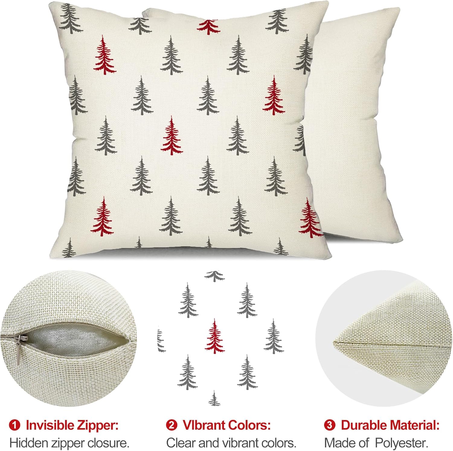 DFXSZ Juego de 2 fundas de almohada de Navidad de 18 x 18 pulgadas, fundas decorativas de invierno para el hogar, sofá, 30 unidades