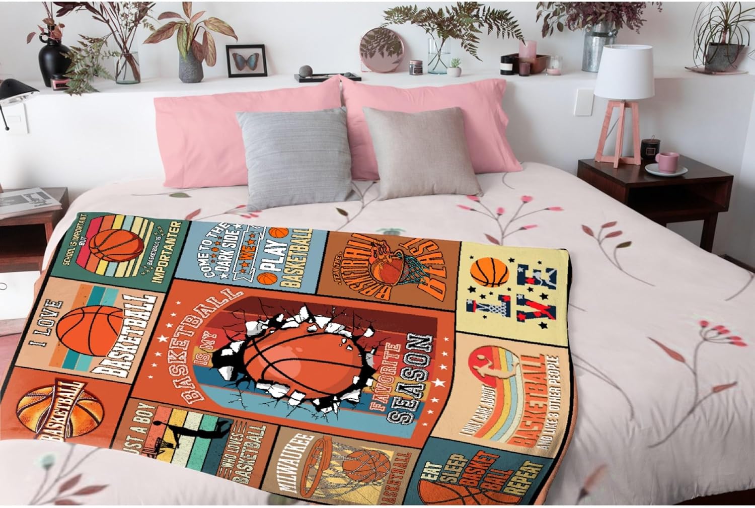 Manta de baloncesto de regalo para niños y niñas, manta de baloncesto, cálida, acogedora, suave, ligera, de 40 x 50 pulgadas, para niños, para sofá,