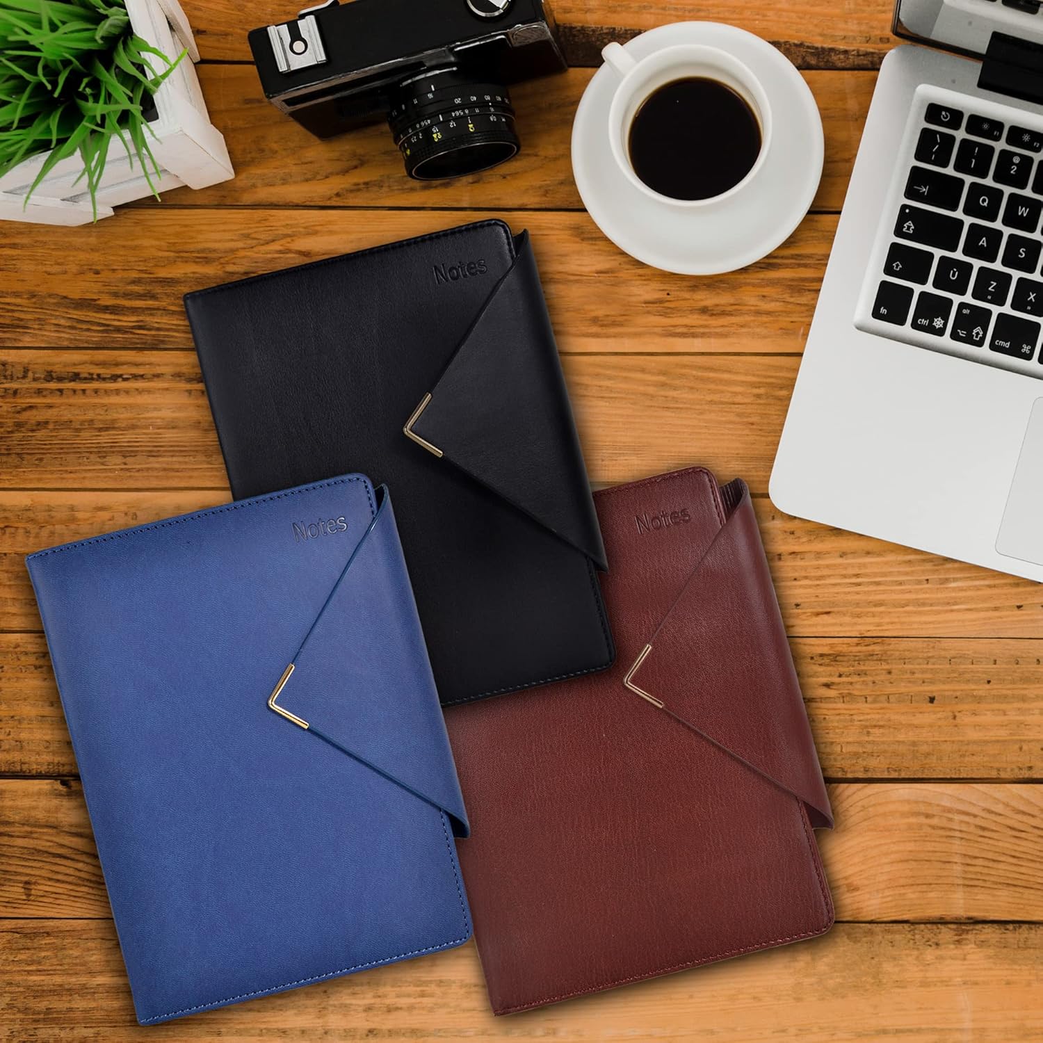 Agenda de oficina de lujo para hombres y mujeres, 288 páginas, planificador de papel grueso de 3.17 ozm, diario personal de tapa dura de cuero
