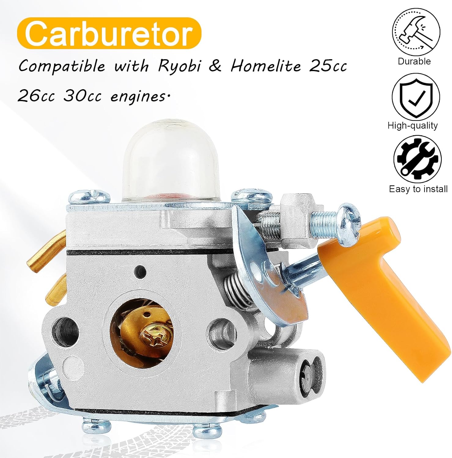 Carburador SS30 SS26 CS30 compatible con Ryobi Homelite Weed Edger 25cc 26cc 30cc soplador de hojas recortadora C1U-H60 EX26 CS26 RY09056 308054043