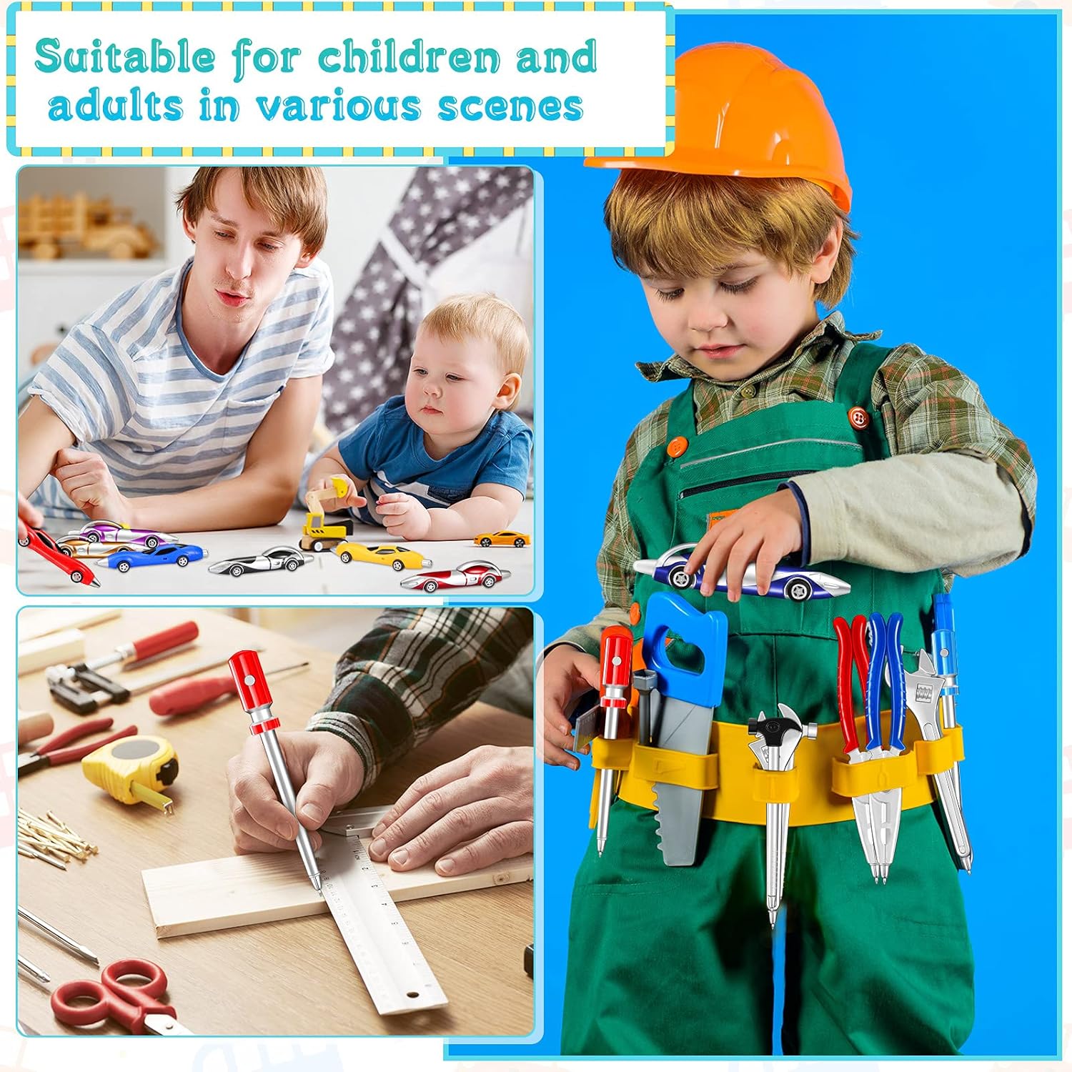 Zonon 24 bolígrafos de auto y novedosas herramientas, bolígrafos de tinta colorida, bolígrafos de escritura divertidos, bolígrafos de escritura para