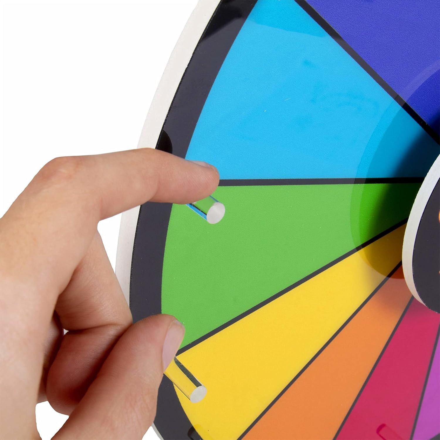 Brybelly Spin it to Win It – Rueda de premio jumbo, 24 pulgadas, 14 ranuras coloridas, botón personalizable, velocidad de giro ajustable, ruedas de