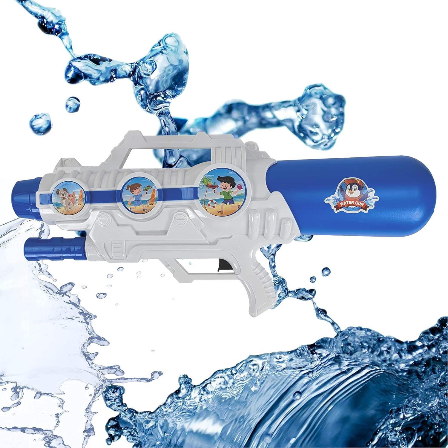 Pistolas de agua extra grandes para niños, súper pistola de chorro de agua de alta capacidad, gran tamaño y largo alcance de tiro, pistola de