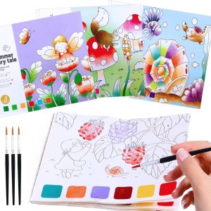 Paquete de 3 libros de acuarela para colorear para niños de 4 a 8 años, libros de pintura de acuarela de bolsillo, libros de pintura con agua para Paquete de 3 libros de acuarela para colorear para niños de 4 a 8 años, libros de pintura de acuarela de bolsillo, libros de pintura con agua para