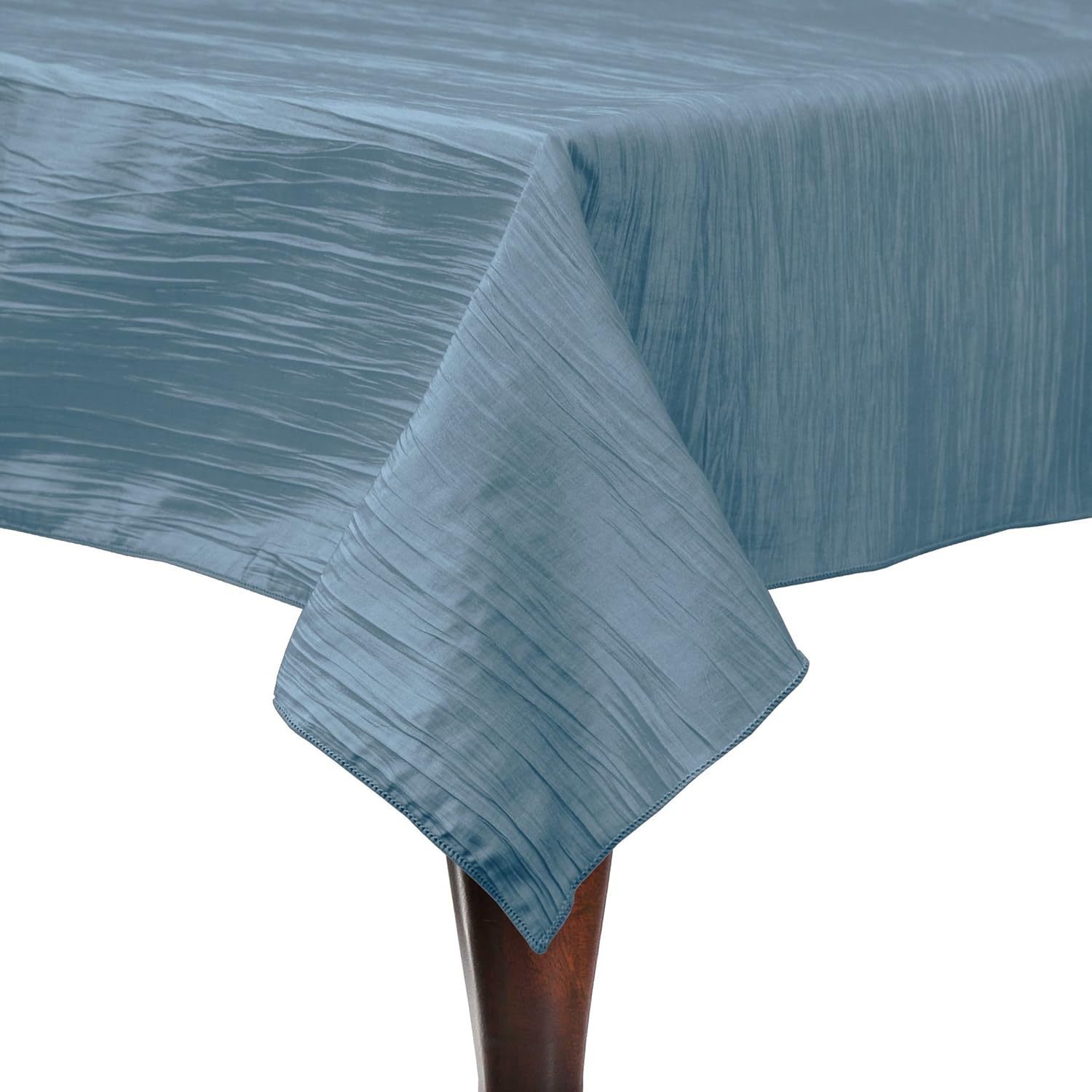 Ultimate Textile -Paquete de 10 – Tafetán arrugado – Mantel cuadrado Delano de 52 x 52 pulgadas, color azul hielo