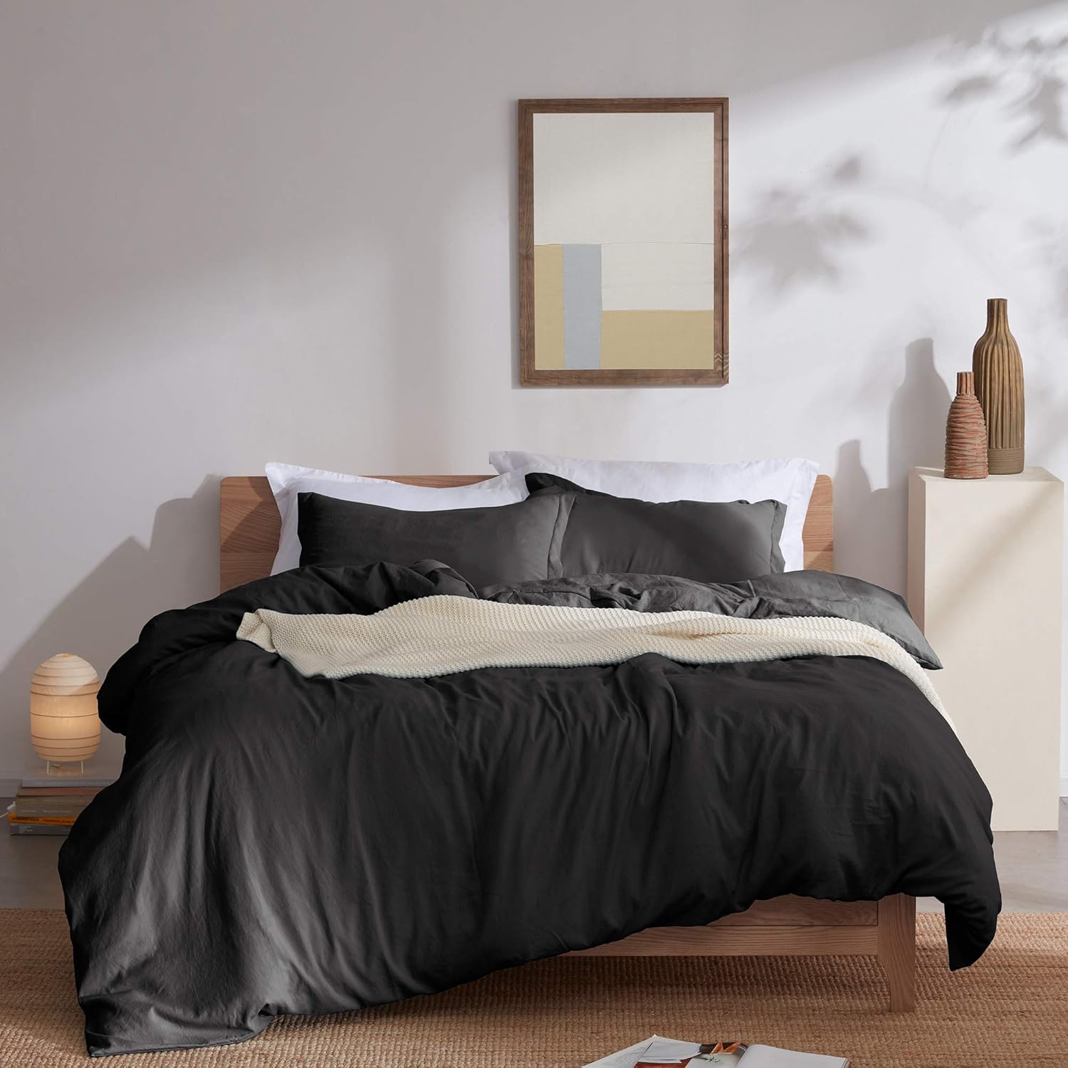 Sleep Zone Juego de funda de edredón para cama, control de la temperatura, 120 gsm, cierre ultra suave, con ataduras en las esquinas 3 unidades