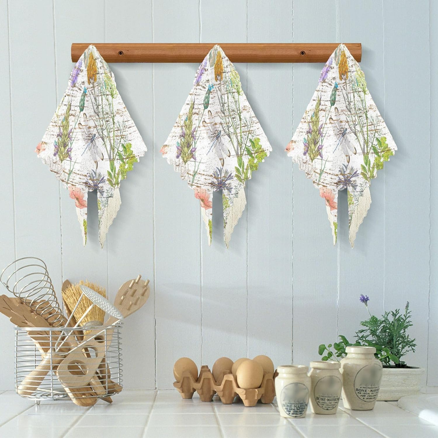 Wildflowers Grunge Cotton Print Kitchen Towel Microfiber Absorbent 6 Pack Microfiber Absorbant Towel for Bathroom Table