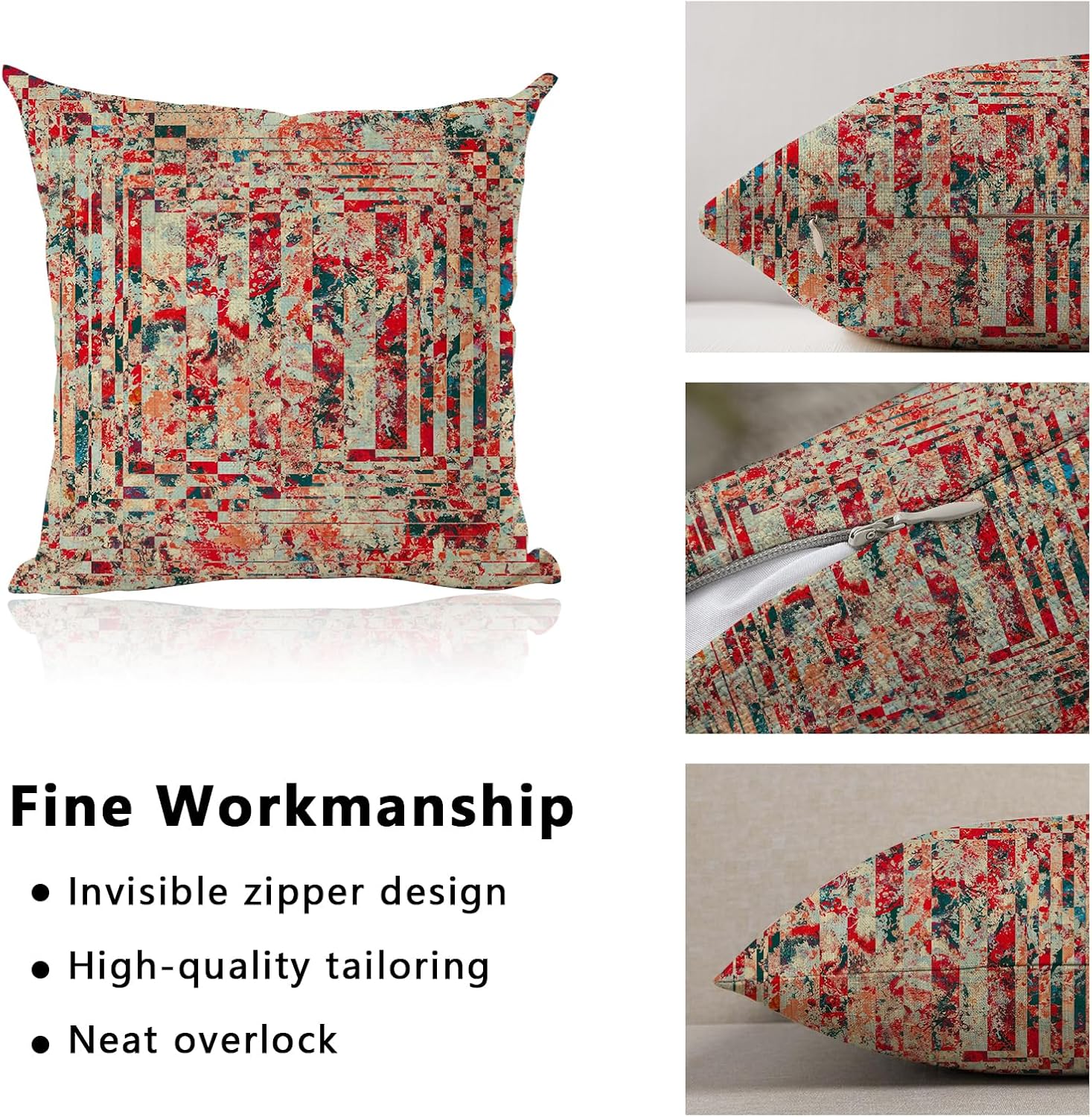 eshabear Juego de 2 fundas de almohada coloridas de pintura artística, impresión de doble cara para el hogar, interior y exterior, para sofá cama