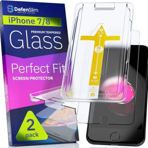 Protector de pantalla para iPhone 87 (paquete de 2) con kit de instalación fácil de alinear automáticamente, vidrio templado para iPhone 8, 7 (4,7 Protector de pantalla para iPhone 87 (paquete de 2) con kit de instalación fácil de alinear automáticamente, vidrio templado para iPhone 8, 7 (4,7