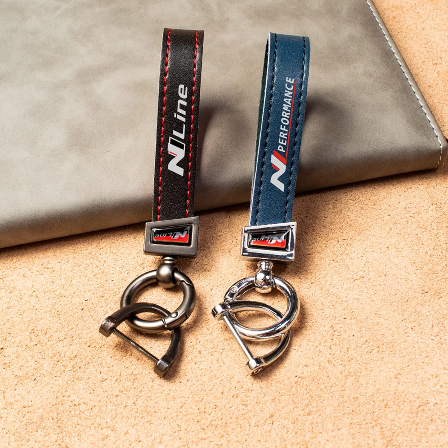 Gabonica Genuine Leather Car Keychain Key Chain Keyring Family Present