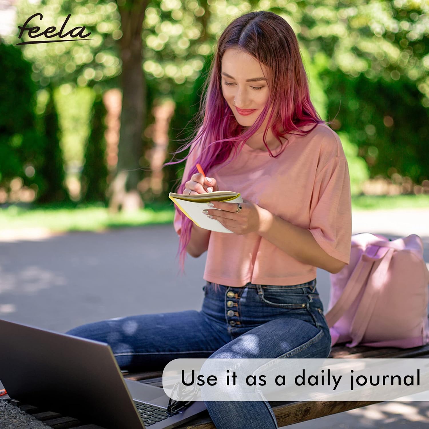 feela – Paquete de 16 cuadernos de tapa suave a granel, cuadernos rayados universitarios para el trabajo para mujeres y niñas, diario de viaje en