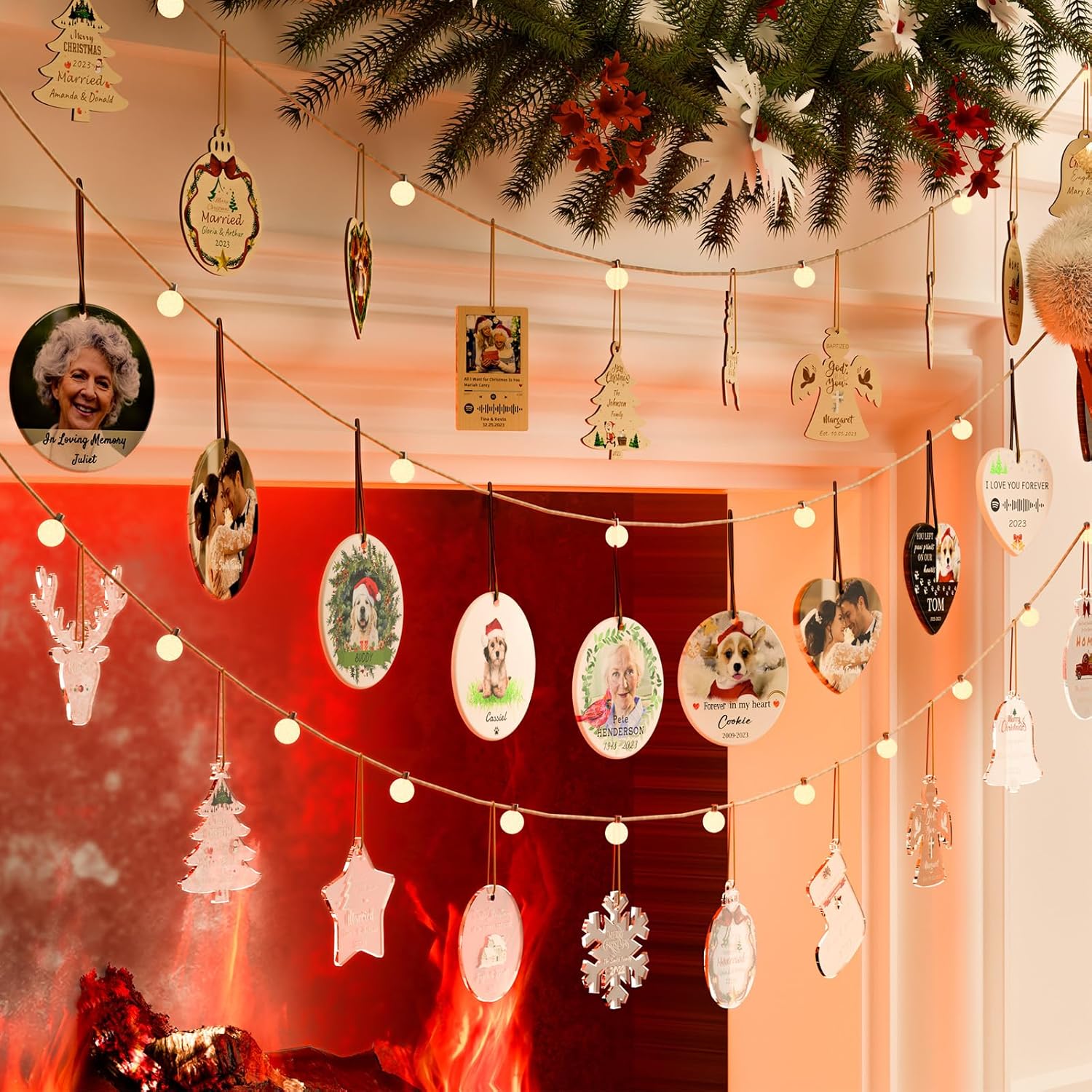 Adornos de Navidad personalizados conmemorativos para perros, regalos conmemorativos para perros por pérdida de perro, adornos de árbol de Navidad,